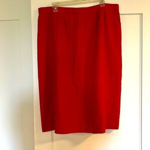 Used - Kasper ll Red pencil shirt with full liner and elastic sides. Size 20W